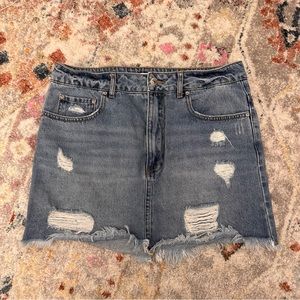 Forever 21 Ripped Jean Skirt